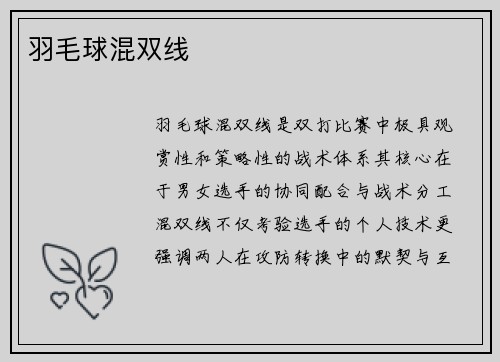羽毛球混双线